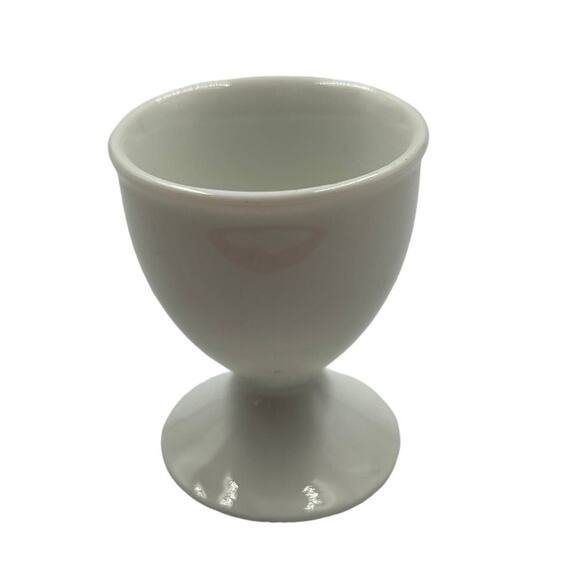 Vintage White Porcelain Boiled Egg Cup Serving Dish Double Sided - Picture 2 of 7